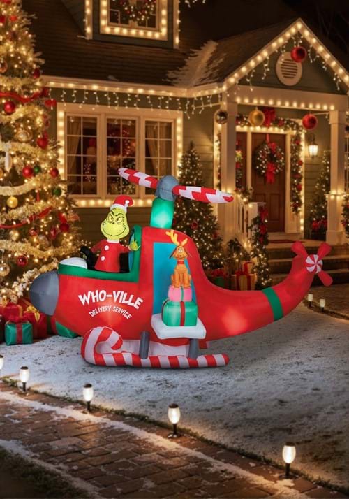 Animated Grinch Helicopter Inflatable UPD