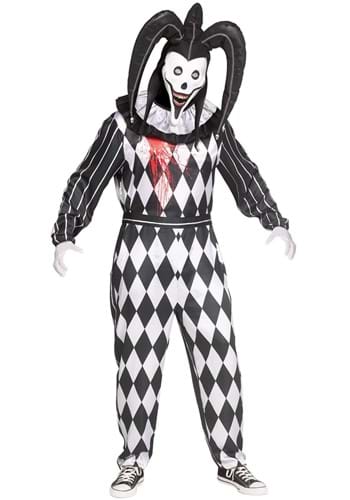 Mens Smiler Dark Jester Costume