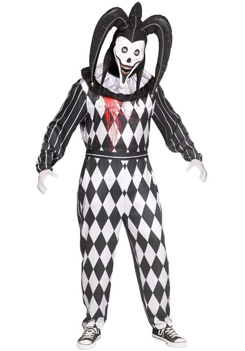 Mens Smiler Dark Jester Costume