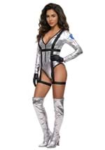 Sexy Womens Silver Astronaut Costume Romper