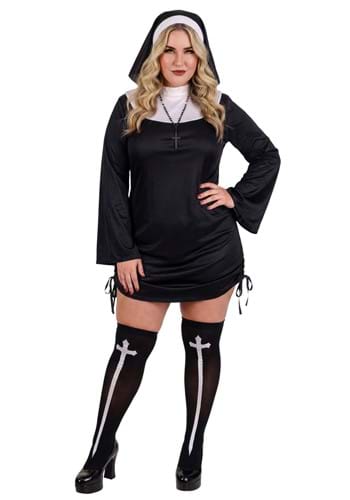 Plus Size Naughty Nun Mini Dress Costume for Women