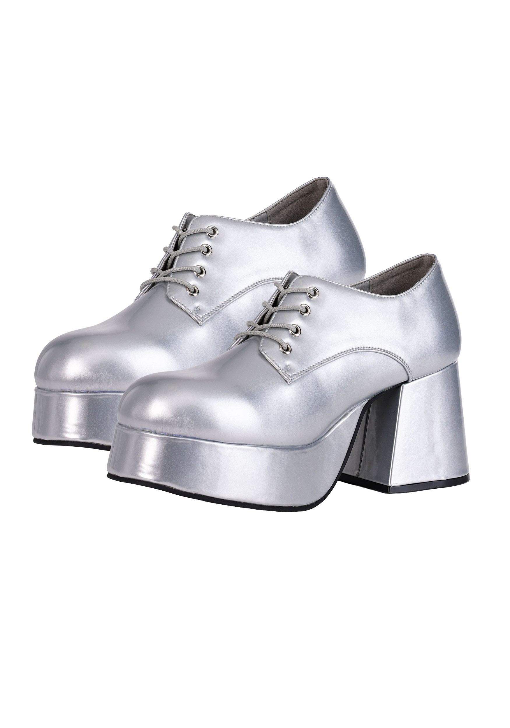 60s Mens Shoes | 70s Mens Shoes, Platforms, Boots Mens Disco Pimp Costume Silver Shoes  Disco Accessories $76.99 AT vintagedancer.com