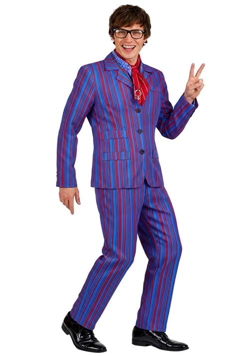 Adult Purple Striped 60s Swinger Costume