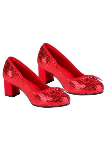 Womens Red Sequin Costume Shoes