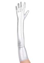 Adult Metallic Silver Opera Gloves Alt 2
