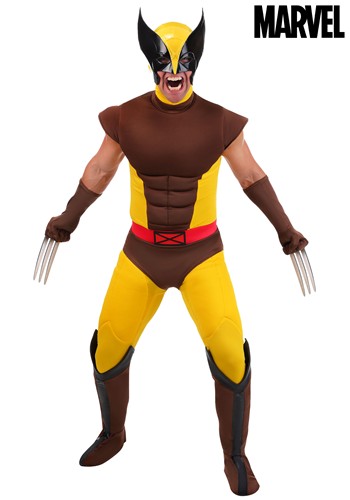 Mens Premium Marvel XMen Brown Wolverine Costume