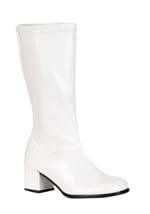 Girls Patent Gogo Costume White Boots