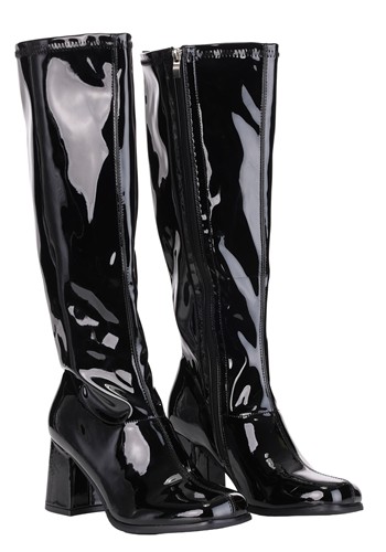 Womens Patent Black Gogo Costume Boots