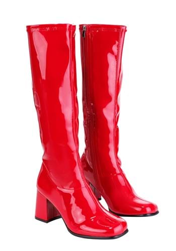 Women's Patent Red Gogo Costume Boots