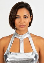 Womens Silver Secret Agent Cyborg Costume Alt 4