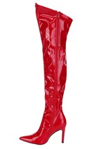 Women's Red Patent Thigh High Boots Alt 3