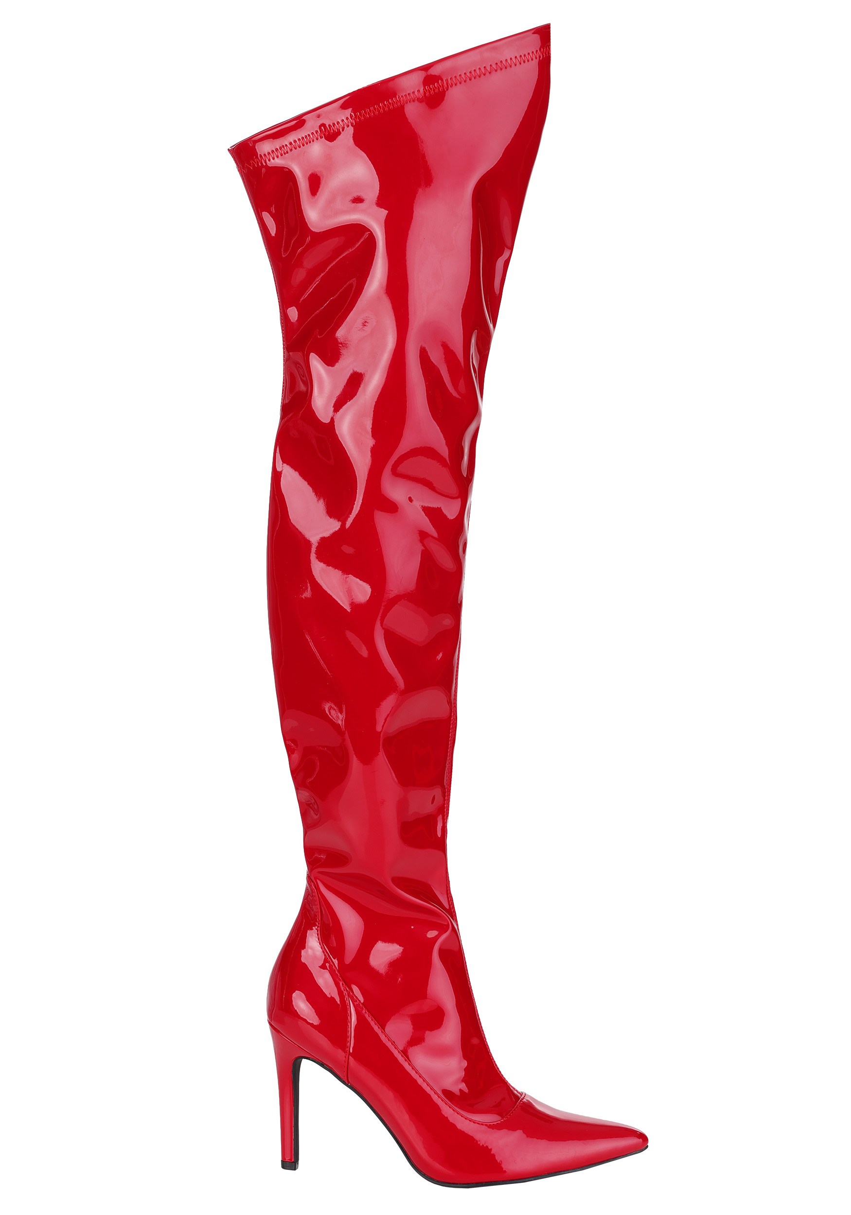 Women's Thigh High Red Patent Boots | Costume Accessories