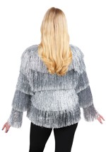 Womens Silver Fringe 1970s Costume Jacket Alt 3
