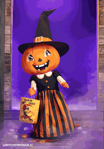 Gourdgeous Vintage Pumpkin Witch Animatronic Witchy Woman