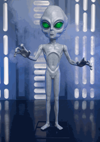 4.5FT Little Grey Man Alien Animatronic Decoration