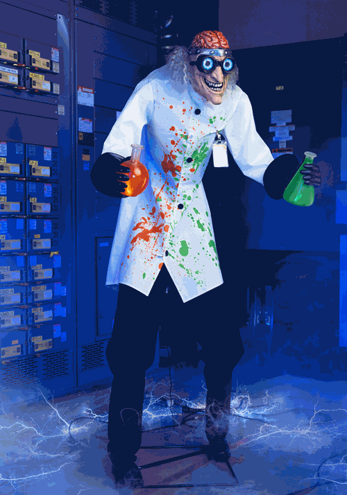 Archibald Tinklerdoom Mad Scientist Animatronic Decoration