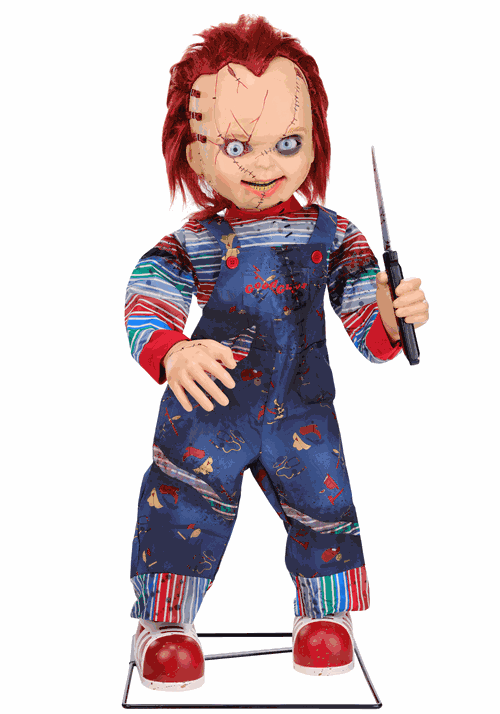 3.5FT Universal Animated LED Scarred Chucky Decoration gif