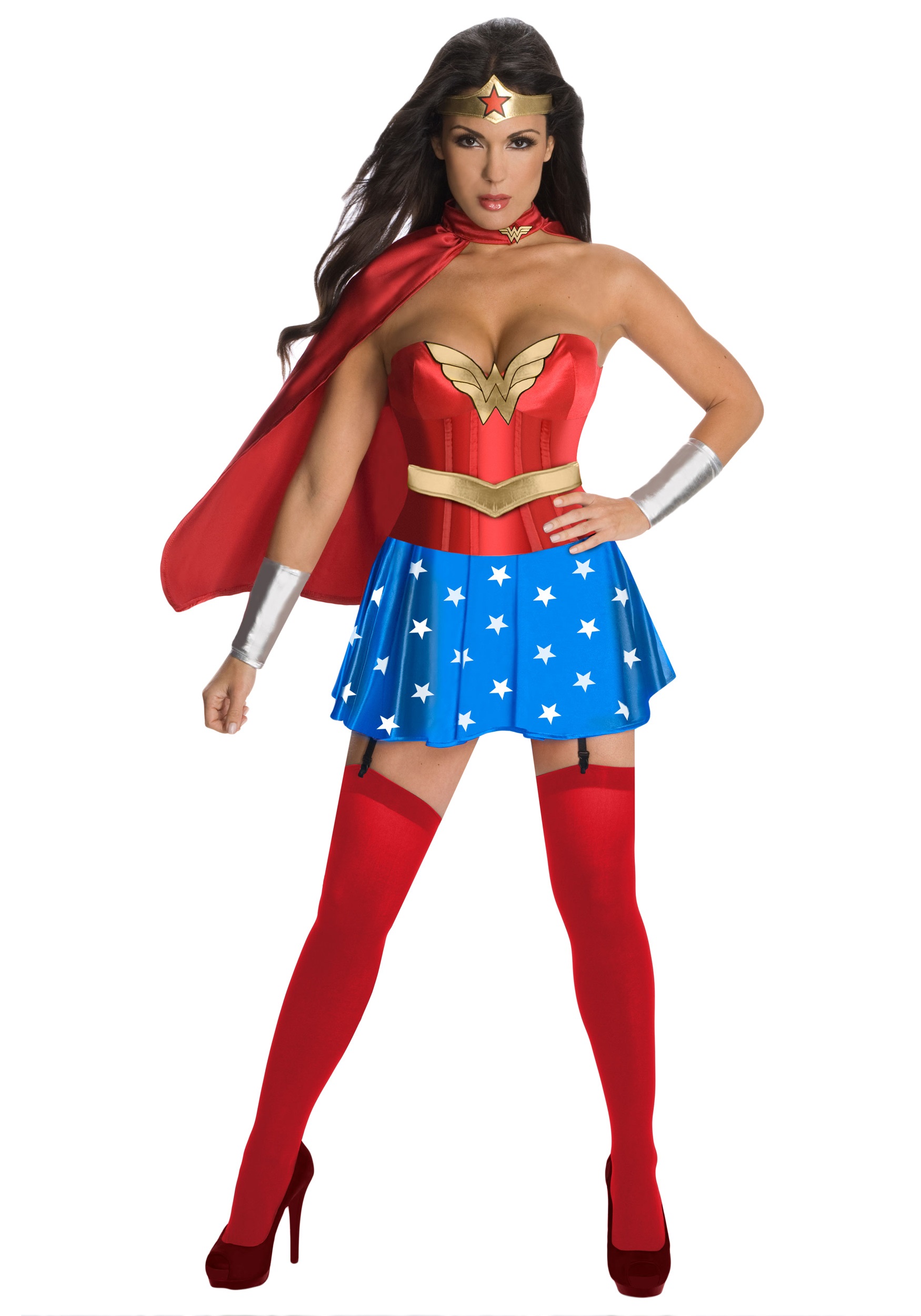 DC Wonder Woman Adult Bustier Costume w/Leggings and Tiara