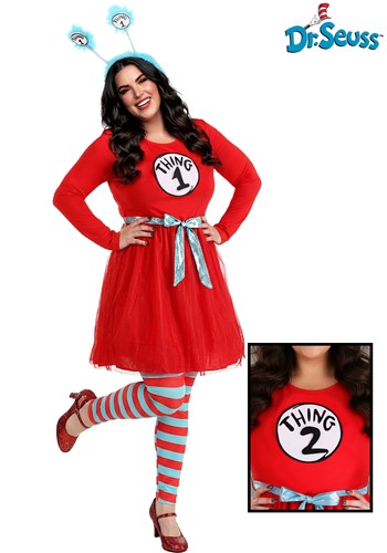 Plus Size Dr Seuss Thing 1 2 Costume for Women