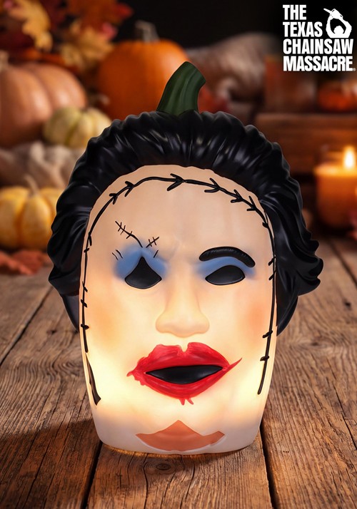Realistic Pretty Woman Leatherface Pumpkin Decoration