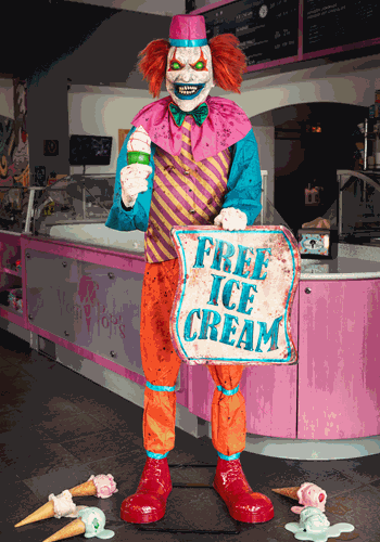 6FT Sweet Treat Saul the Ice Cream Clown Animatronic Decorat